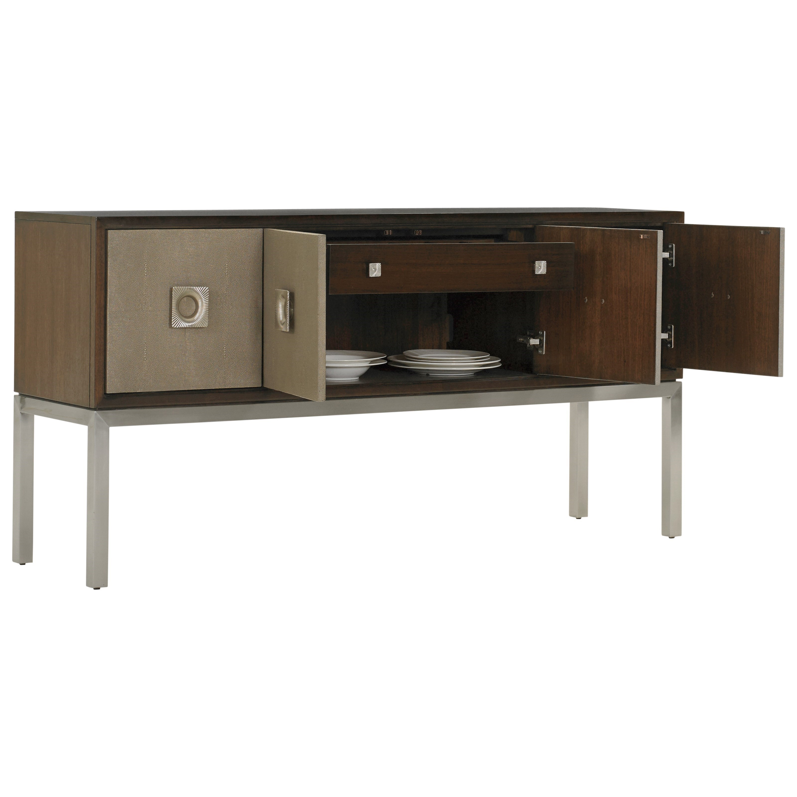 Lexington MacArthur Park Glenroy Sideboard with Faux Shagreen Panels and FeltLined Silverware